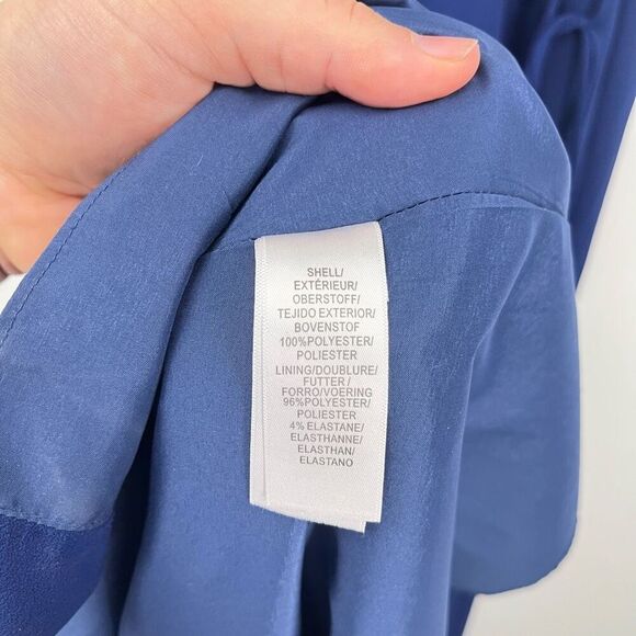 Aidan By Aidan Mattox Double Strap Wrap Dress Maxi  Navy  Womens Size 10 - Picture 9 of 11